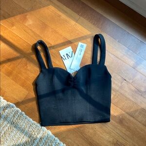 Zara Elegant Black Bustier Top